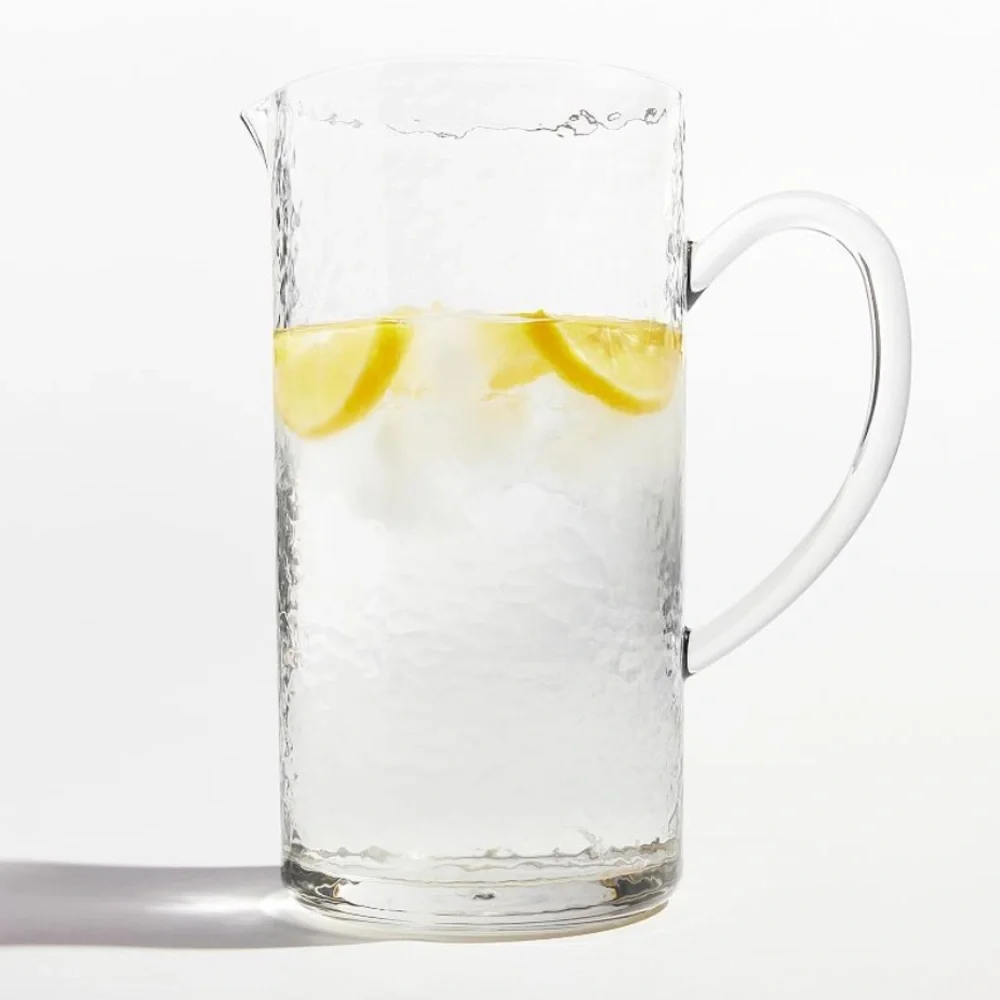 Pottery Barn Hammered Outdoor Pitcher clear